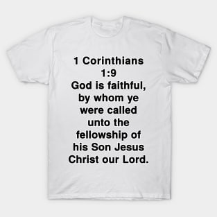 1 Corinthians 1:9  King James Version (KJV) Bible Verse Typography T-Shirt